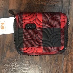 Buffalo plaid lug wallet